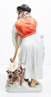 HEREND HUNGARY Vintage Hand Painted Mournful Shepherd Porcelain Figurine - Thumbnail 8