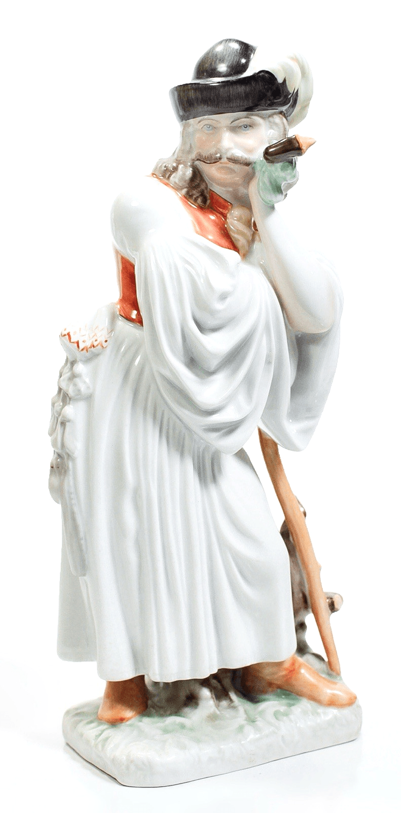 HEREND HUNGARY Vintage Hand Painted Mournful Shepherd Porcelain Figurine - Image 1