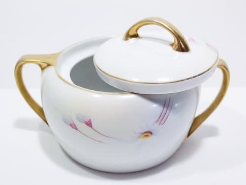Vintage RUDOLSTADT THURINGIA Hand Painted Floral Gold Gilt Porcelain Biscuit Jar - Thumbnail 9