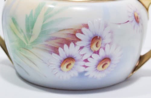 Vintage RUDOLSTADT THURINGIA Hand Painted Floral Gold Gilt Porcelain Biscuit Jar - Thumbnail 3