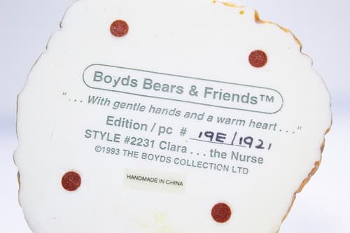 1993 Vintage BOYDS BEARS "Clara...the Nurse" #2231 Figurine - Thumbnail 6
