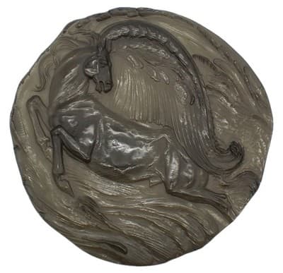 ROSENTHAL 1980 Art Glass "Jahresteller Pegasus" Annual Plate by ERNST FUCHS - Image 1