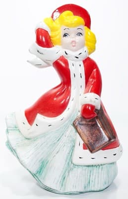 Vintage ATLANTIC MOLD Hand Painted Christmas Holiday Ceramic Caroler Figure - Image 1