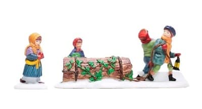 DEPARTMENT 56 "Bringing Home The Yule Log" Village Christmas Accessory #5558-1 - Image 1