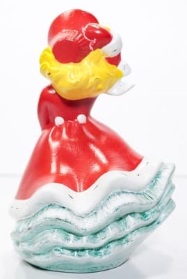 Vintage ATLANTIC MOLD Hand Painted Christmas Holiday Ceramic Caroler Figure - Thumbnail 6