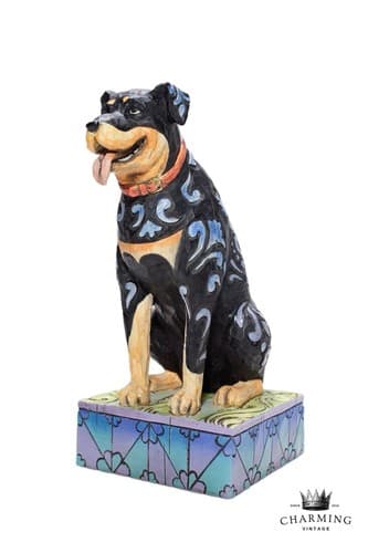 Vintage JIM SHORE Heartwood Creek "Roddie" Rottweiler Dog Figure Sculpture - Image 1