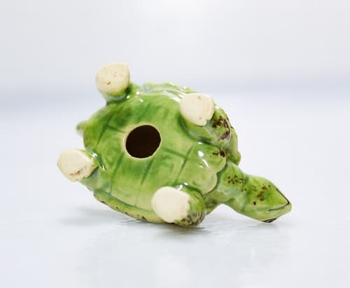 Vintage Josef Originals Miniature Green Turtle Porcelain Glazed Figurine - Thumbnail 5