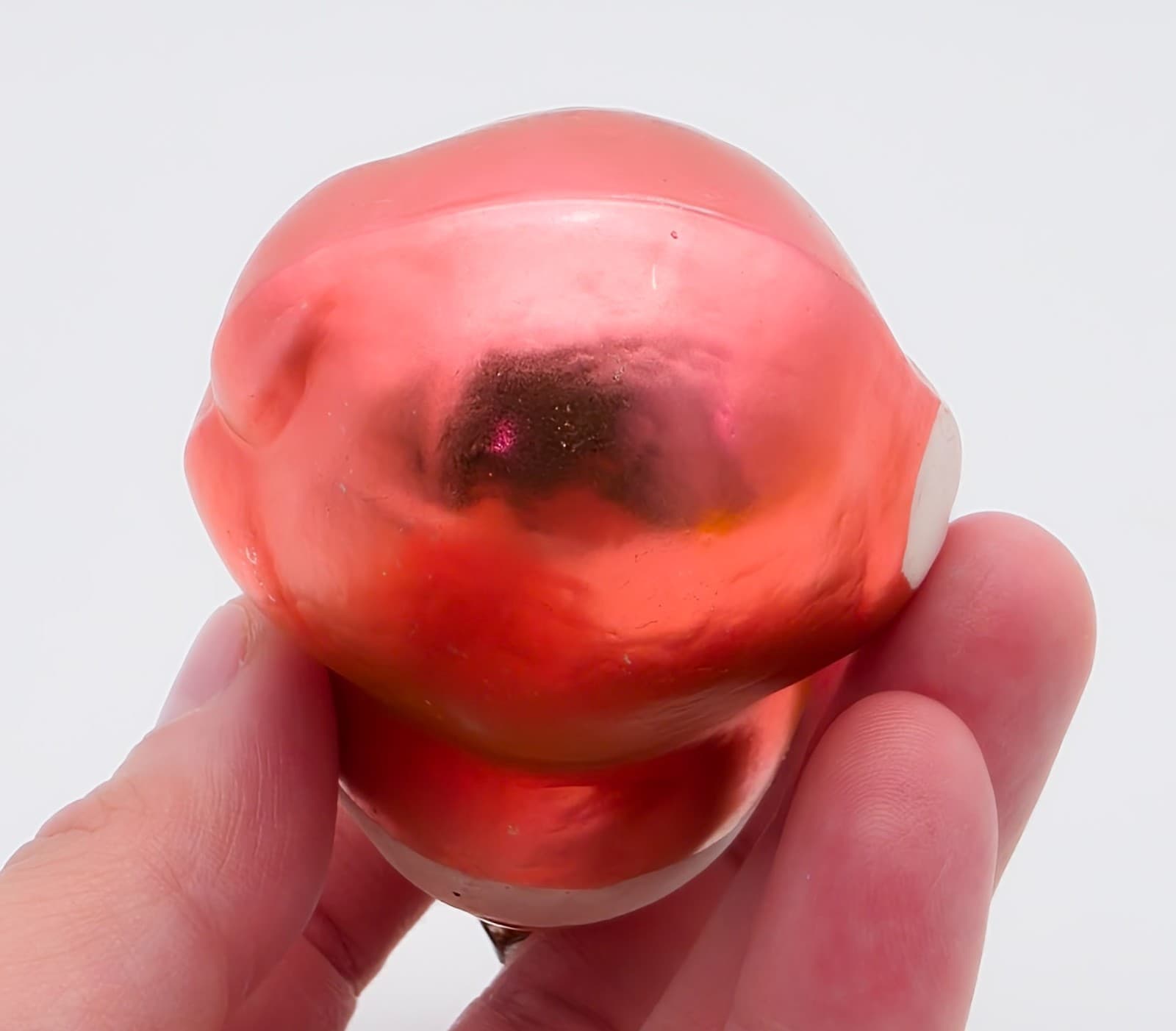 Vintage Mercury Blown Glass Hand Decorated Pink Santa Christmas Ornament - Thumbnail 9