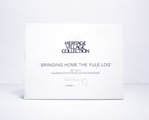 DEPARTMENT 56 "Bringing Home The Yule Log" Village Christmas Accessory #5558-1 - Thumbnail 3