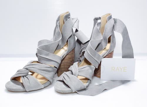 Raye Mira Heels Revolving Clothing Suede Smoke Gray Sandal Shoe Size 35.5 - Thumbnail 10