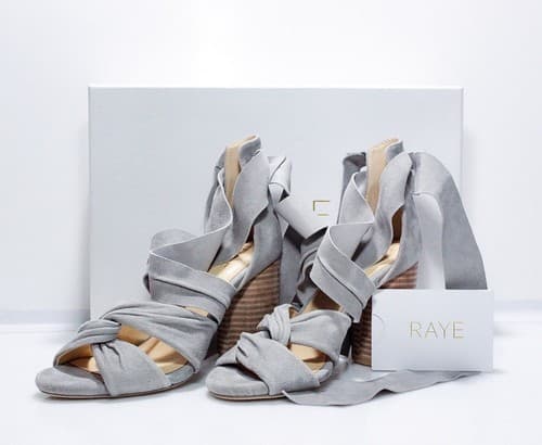 Raye Mira Heels Revolving Clothing Suede Smoke Gray Sandal Shoe Size 35.5 - Thumbnail 2