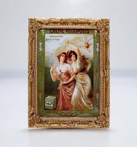 Vintage Dollhouse Miniature Creme Heliopolis Motif Wall Art Painting Print - Thumbnail 6