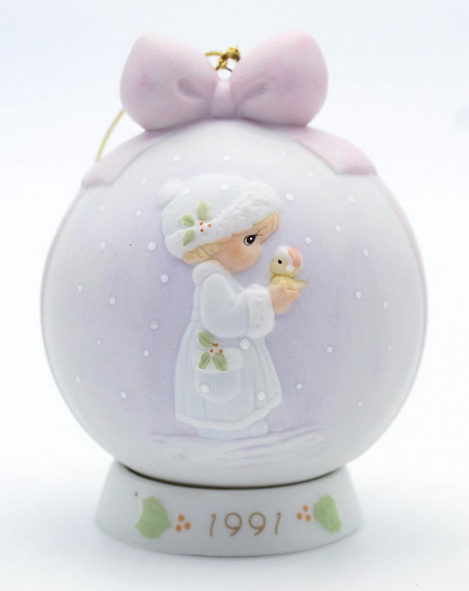 Precious Moments May Your Christmas Be Merry Enesco Porcelain Ornament 1991 - Thumbnail 5