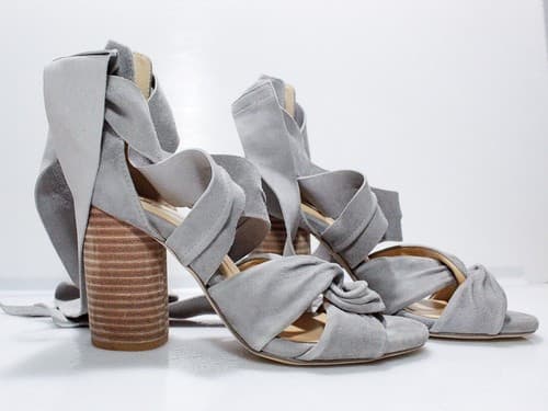 Raye Mira Heels Revolving Clothing Suede Smoke Gray Sandal Shoe Size 35.5 - Thumbnail 5