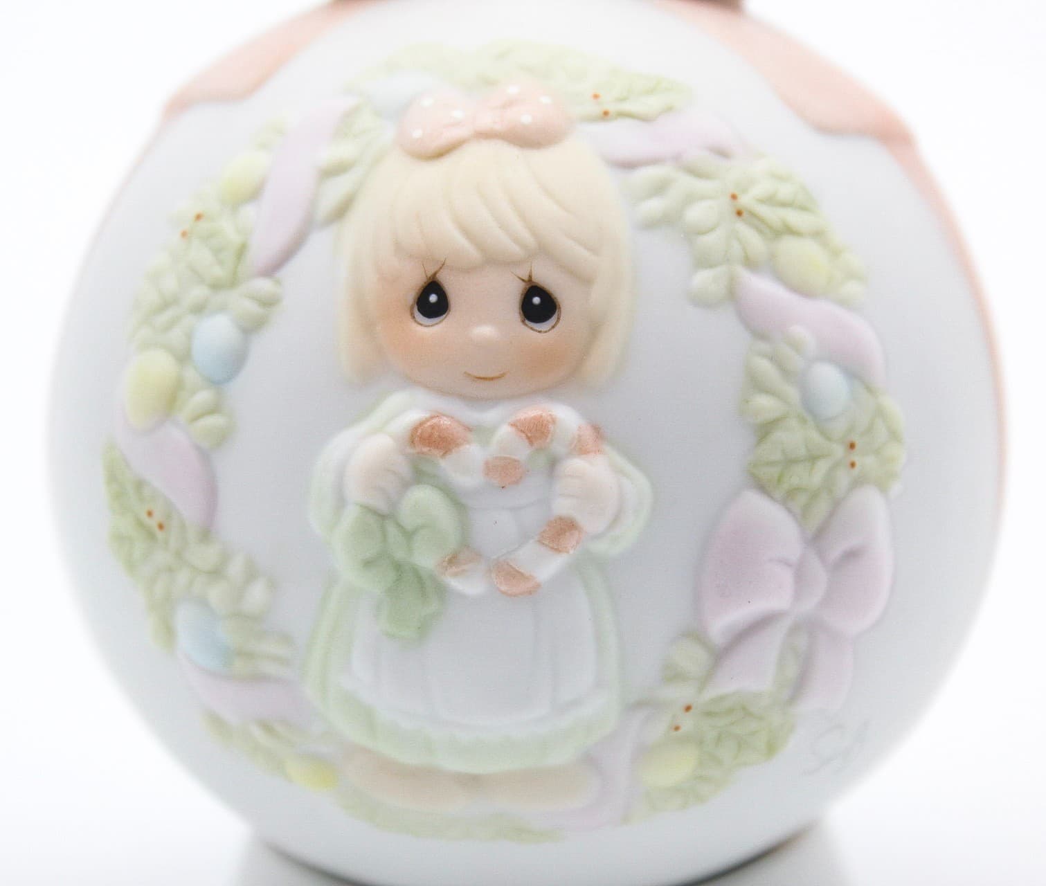 Precious Moments Cane You Join Us For A Merry Christmas Porcelain Ornament 1997 - Thumbnail 4
