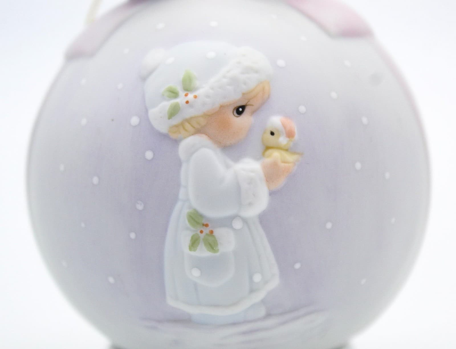 Precious Moments May Your Christmas Be Merry Enesco Porcelain Ornament 1991 - Thumbnail 2
