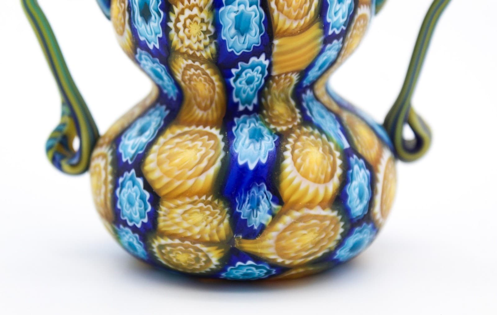 Fratelli Toso Murano Antique Millefiori Flowers Italy Art Glass Mosaic Vase 5" - Thumbnail 10