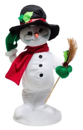 ANNALEE Mobilitee 2015 "Holly Berry Snowman" Christmas Artisan Doll 15" w/ Tag - Image 1
