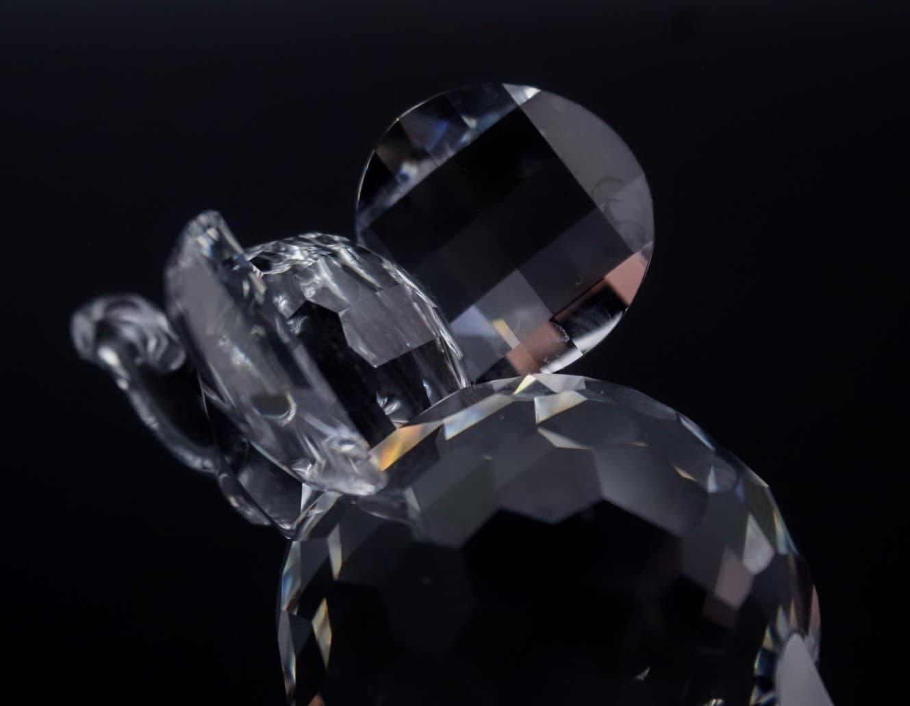 Swarovski Silver Baby Elephant Austria Faceted Crystal Figurine By Max Schreck - Thumbnail 8