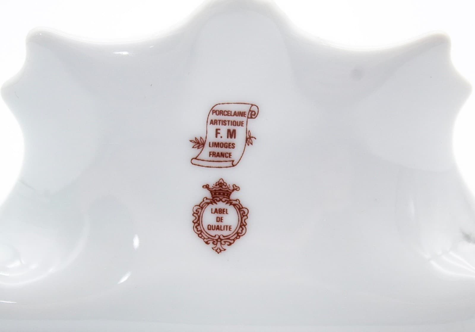 Limoges France Fontanille & Marraud Gold Gilt Porcelain Display Stand Sign - Thumbnail 4