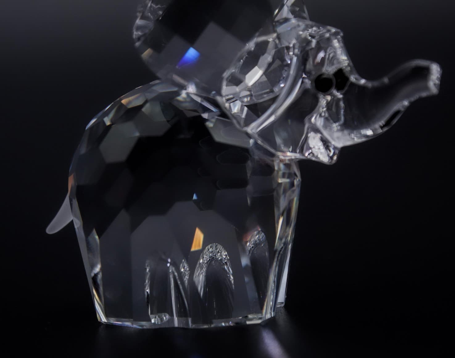 Swarovski Silver Baby Elephant Austria Faceted Crystal Figurine By Max Schreck - Thumbnail 9