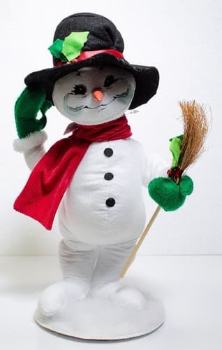 ANNALEE Mobilitee 2015 "Holly Berry Snowman" Christmas Artisan Doll 15" w/ Tag - Thumbnail 6