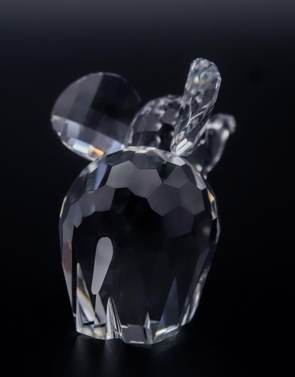 Swarovski Silver Baby Elephant Austria Faceted Crystal Figurine By Max Schreck - Thumbnail 6