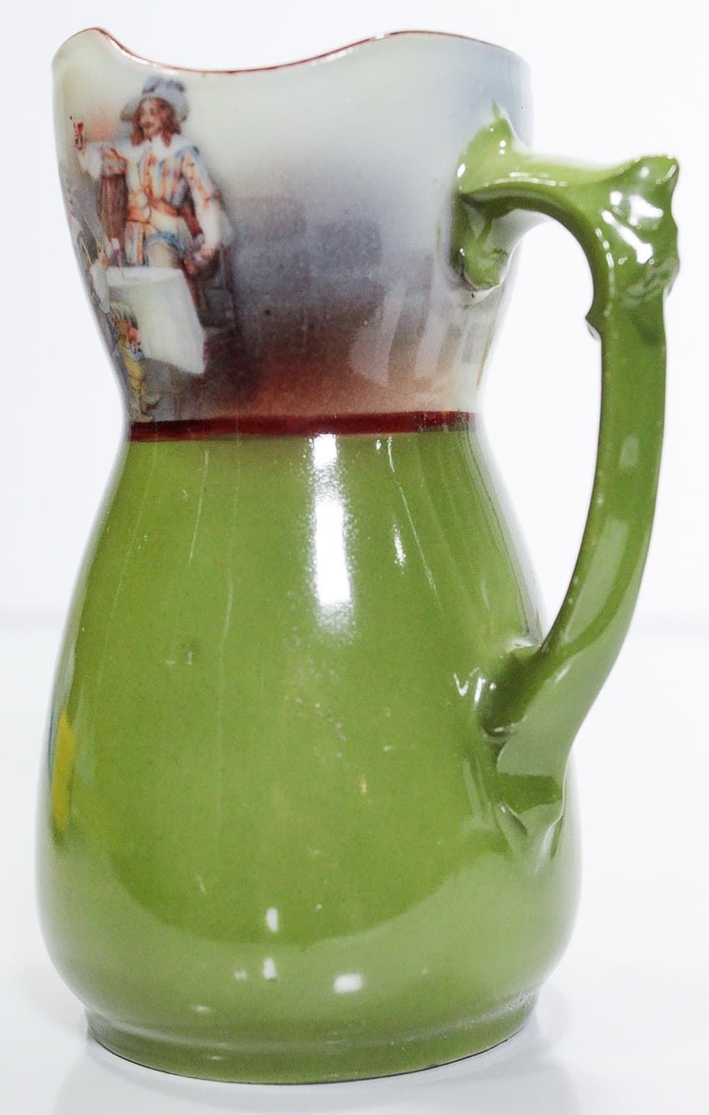 ROYAL BAYREUTH Bavaria Green Porcelain Small Painted Pitcher - Thumbnail 3