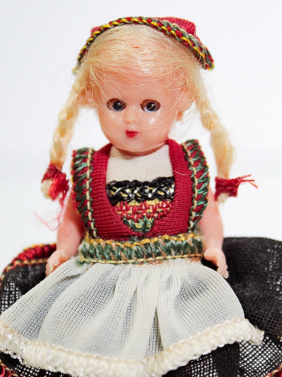 Vintage Bavarian Plastic Village Boy & Girl Miniature Sleeper Dolls - Thumbnail 3