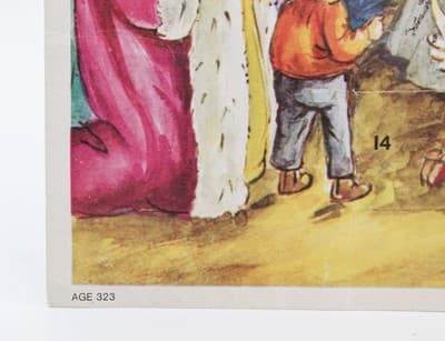 Vintage Made In Germany Festive Nativity Paper Christmas Advent Calendar - Thumbnail 7