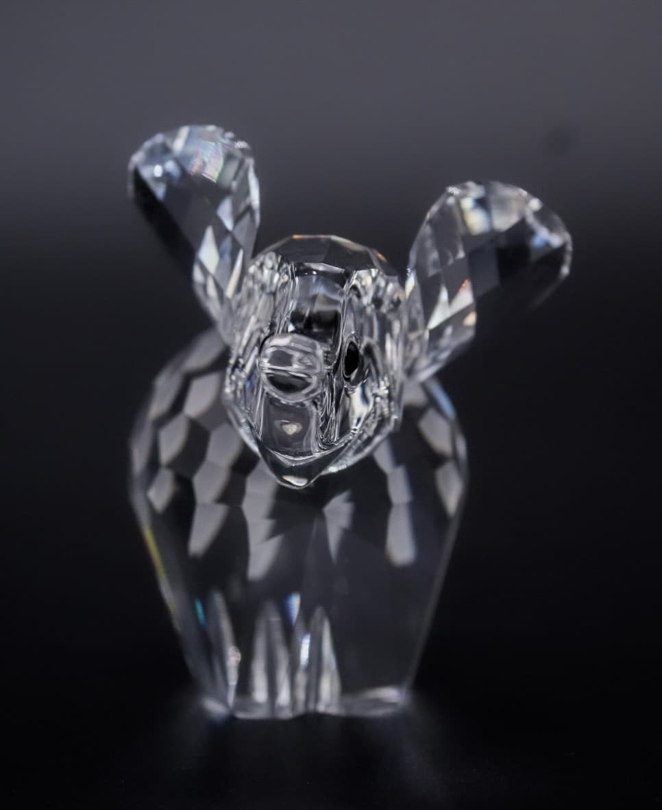 Swarovski Silver Baby Elephant Austria Faceted Crystal Figurine By Max Schreck - Thumbnail 3