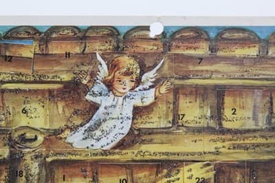 Vintage Made In Germany Festive Nativity Paper Christmas Advent Calendar - Thumbnail 4