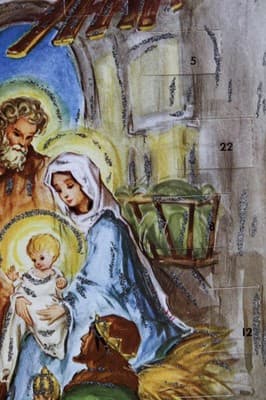 Vintage Made In Germany Winter Festive Nativity Paper Christmas Advent Calendar - Thumbnail 7