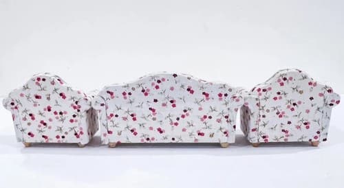 Vintage Floral Upholster Living Room Sofa Set Miniature Dollhouse Furniture 1:12 - Thumbnail 5