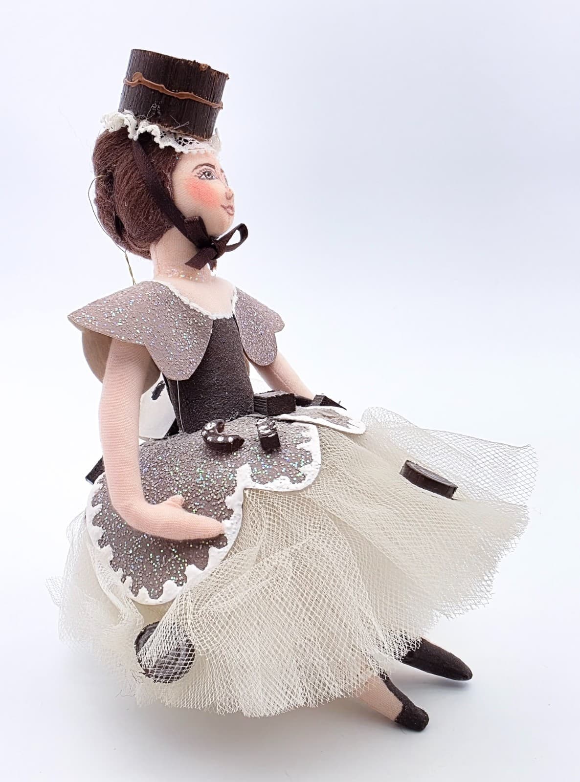 Gladys Boalt Chocolate Dancer Lady Hand Crafted Christmas Ornament Vintage Rare - Thumbnail 2