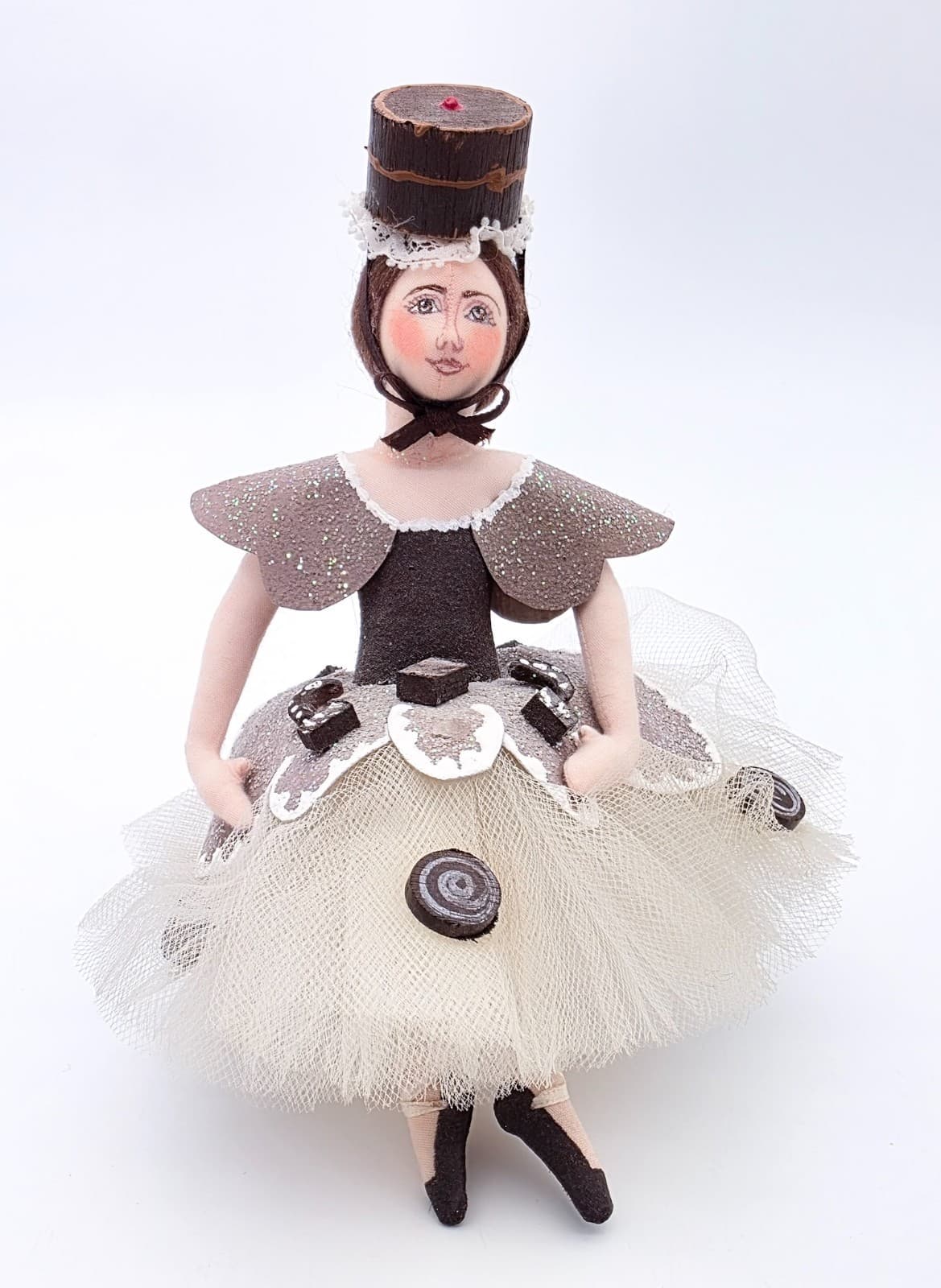 Gladys Boalt Chocolate Dancer Lady Hand Crafted Christmas Ornament Vintage Rare - Thumbnail 12