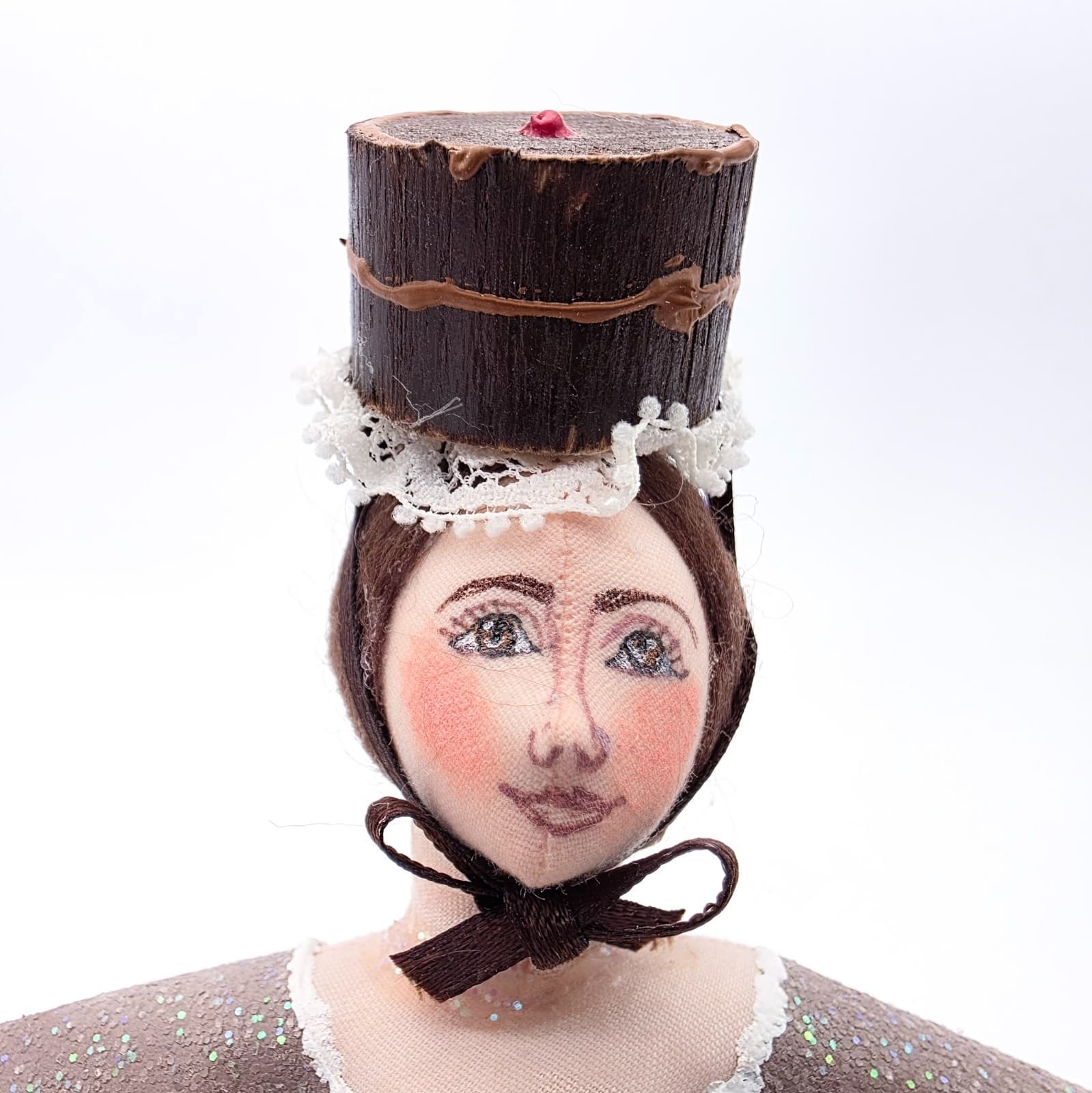 Gladys Boalt Chocolate Dancer Lady Hand Crafted Christmas Ornament Vintage Rare - Thumbnail 5