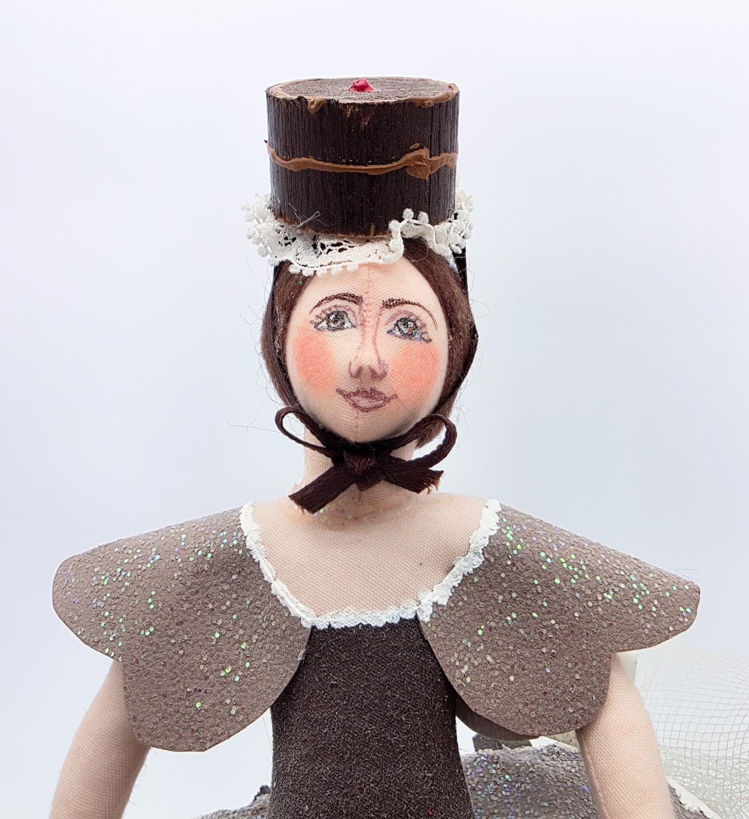 Gladys Boalt Chocolate Dancer Lady Hand Crafted Christmas Ornament Vintage Rare - Thumbnail 4