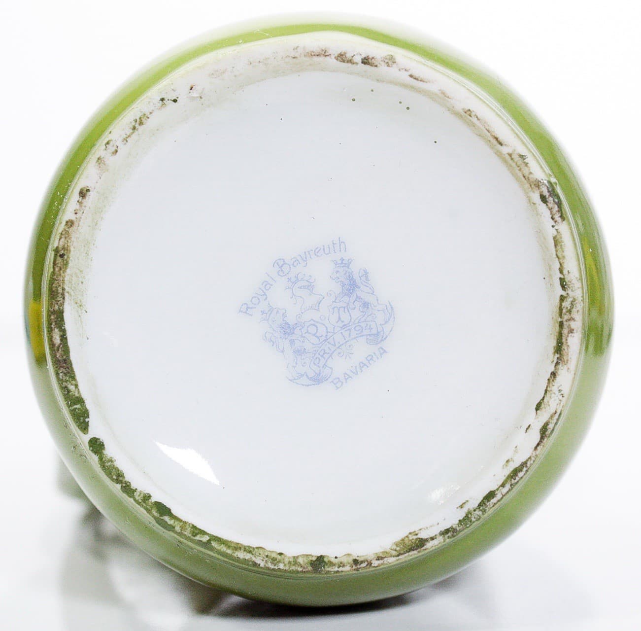 ROYAL BAYREUTH Bavaria Green Porcelain Small Painted Pitcher - Thumbnail 7