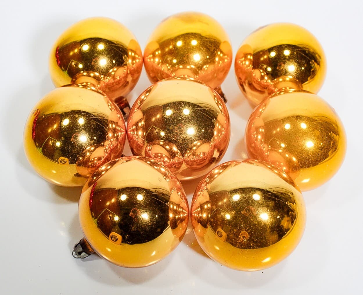 Lot of 8 Vintage Made In POLAND Gold Ball Christmas Ornaments - Thumbnail 4