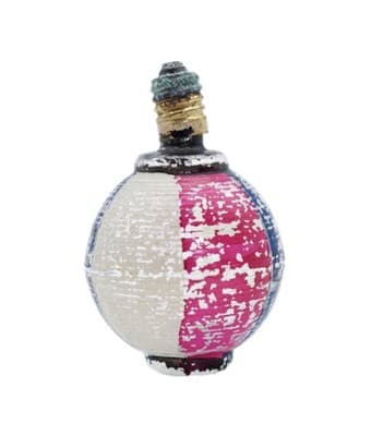 Vintage Milk Glass Chinese Lantern Multicolor Motif Christmas Light Bulb - Image 1