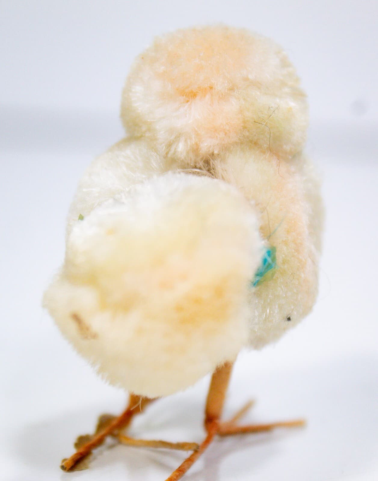 Japan Vintage Miniature Easter Yellow Chenille Pom Pom Chick Figurine - Thumbnail 3