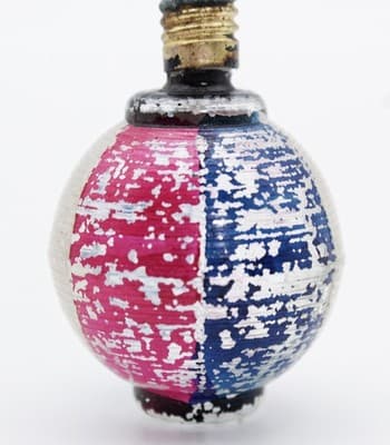 Vintage Milk Glass Chinese Lantern Multicolor Motif Christmas Light Bulb - Thumbnail 4