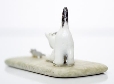 Vintage Metal Hand Painted Enamel Miniature Cat & Mouse On Marble Base - Thumbnail 4