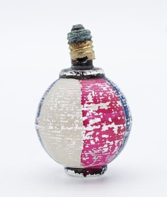 Vintage Milk Glass Chinese Lantern Multicolor Motif Christmas Light Bulb - Thumbnail 6