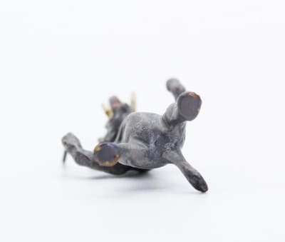 Antique Vienna Bronze Cold Painted Music Director Elephant Miniature Figurine - Thumbnail 4