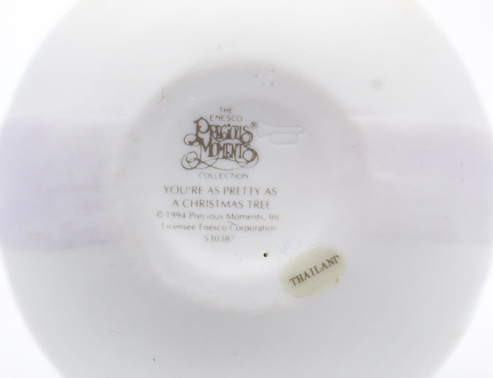 Precious Moments You're As Pretty As A Christmas Tree Porcelain Ornament 1994 - Thumbnail 5