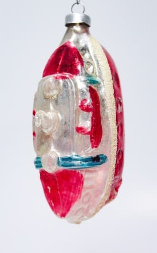 Rare Antique Glass Austria Boat Submarine Hand Painted Christmas Ornament - Thumbnail 2