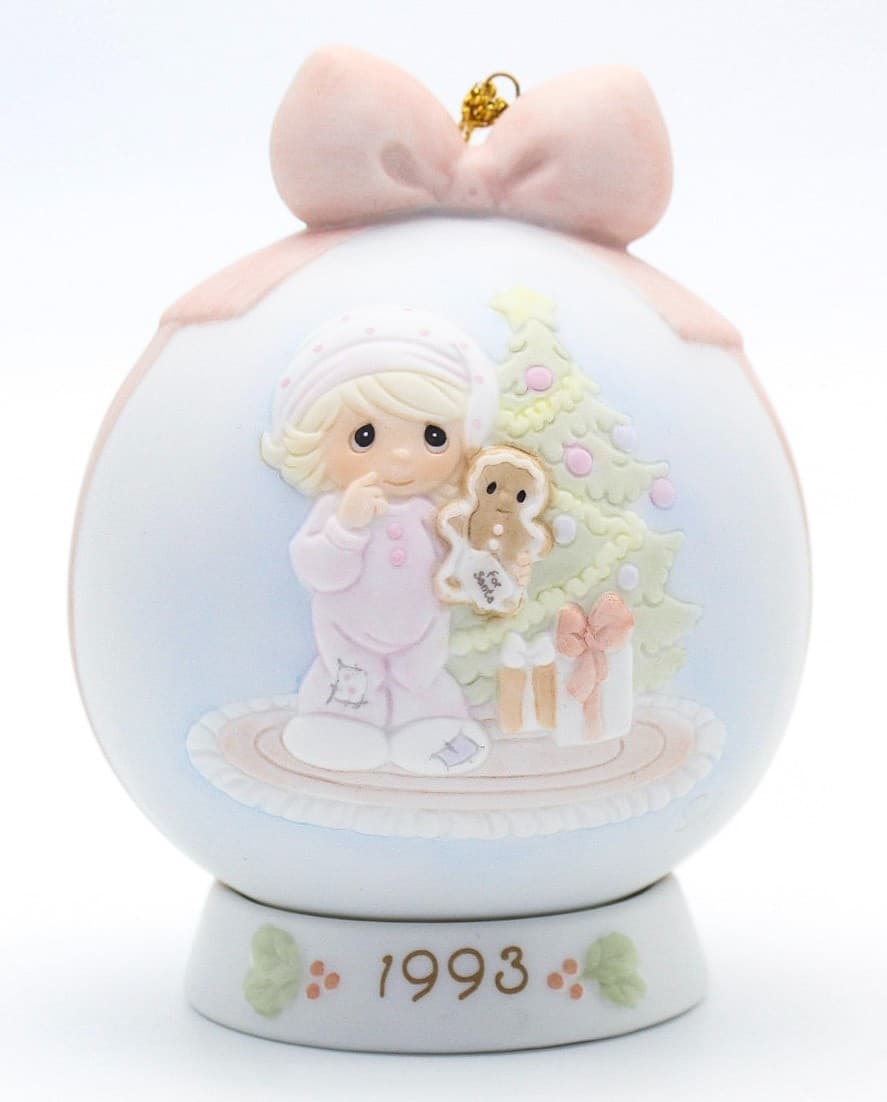 Precious Moments Wishing You The Sweetest Christmas Porcelain Ornament 1993 - Thumbnail 6