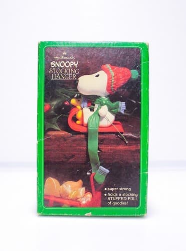 Vintage Hallmark SNOOPY Stocking Hanger Holder Christmas Ornament - Thumbnail 2